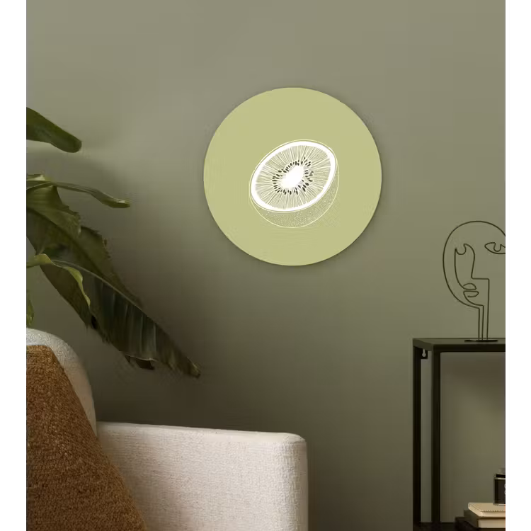 Muurcirkel - Kiwi - Lijntekening - Minimalistisch - Groen — 3