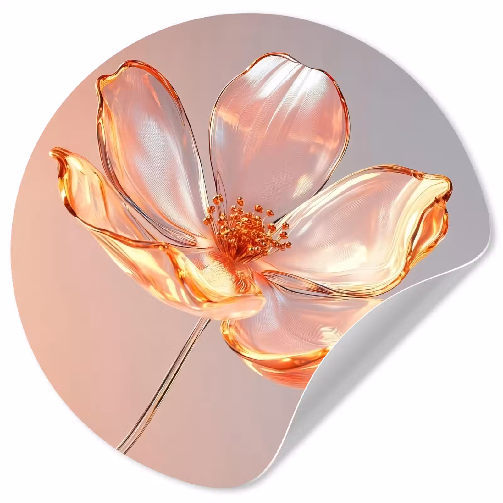 Behangcirkel - Glazen - Bloem - Roze — 1