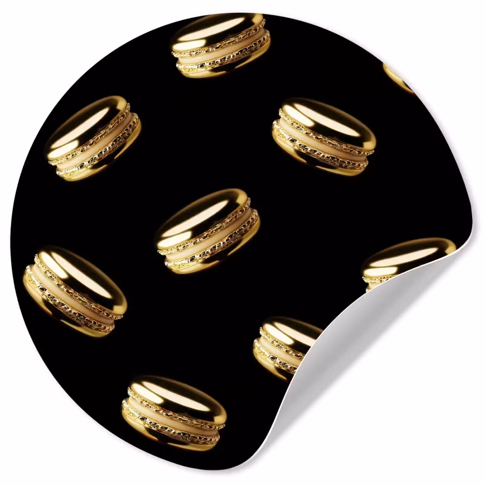 Behangcirkel - Macarons - Patroon - Goud - Zwart — 1