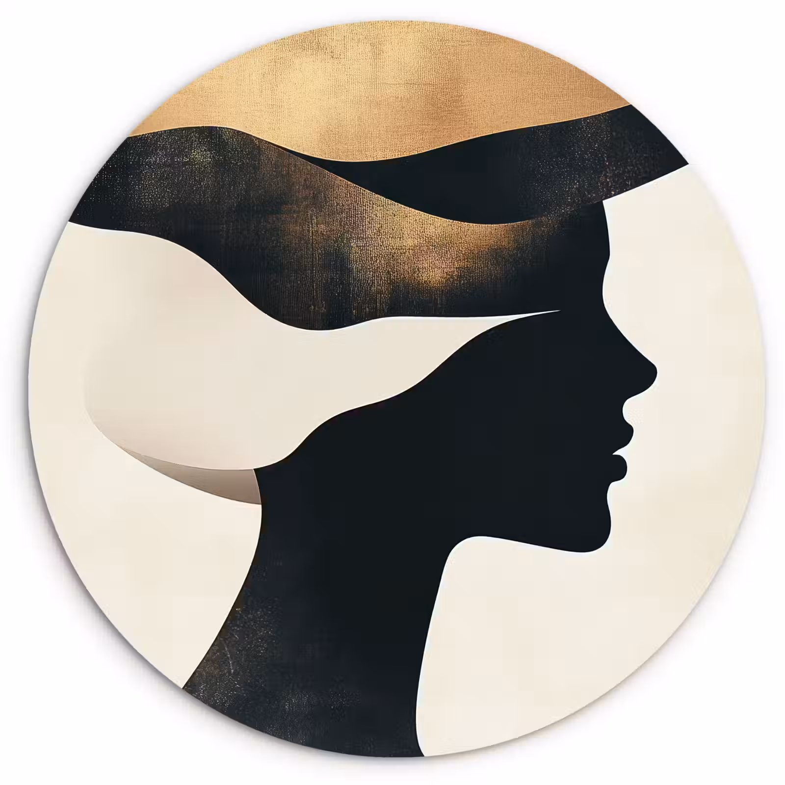 Muurcirkel - Vrouw - Golven - Zwart — 1