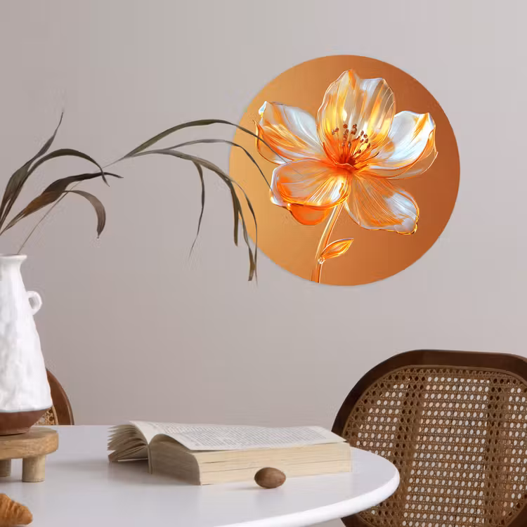 Behangcirkel - Glazen - Bloem - Oranje — 4