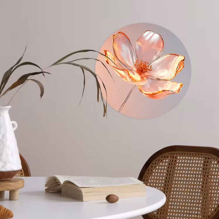 Behangcirkel - Glazen - Bloem - Roze — 4