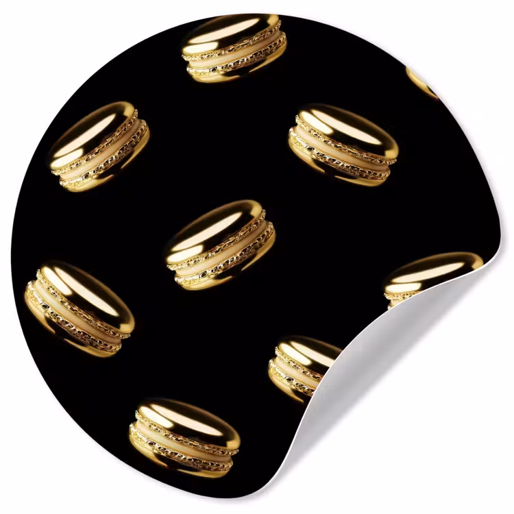 Behangcirkel - Macarons - Patroon - Goud - Zwart — 1