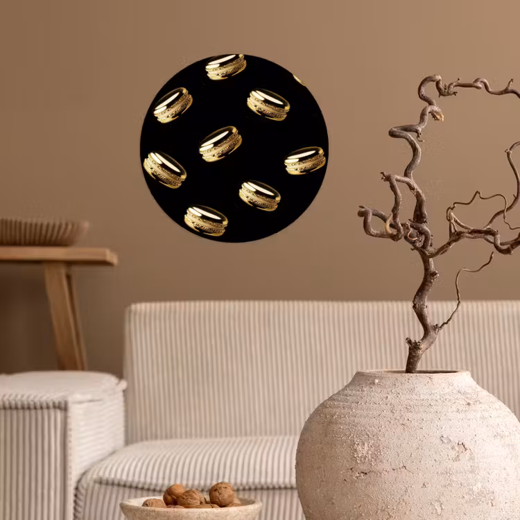 Behangcirkel - Macarons - Patroon - Goud - Zwart — 2