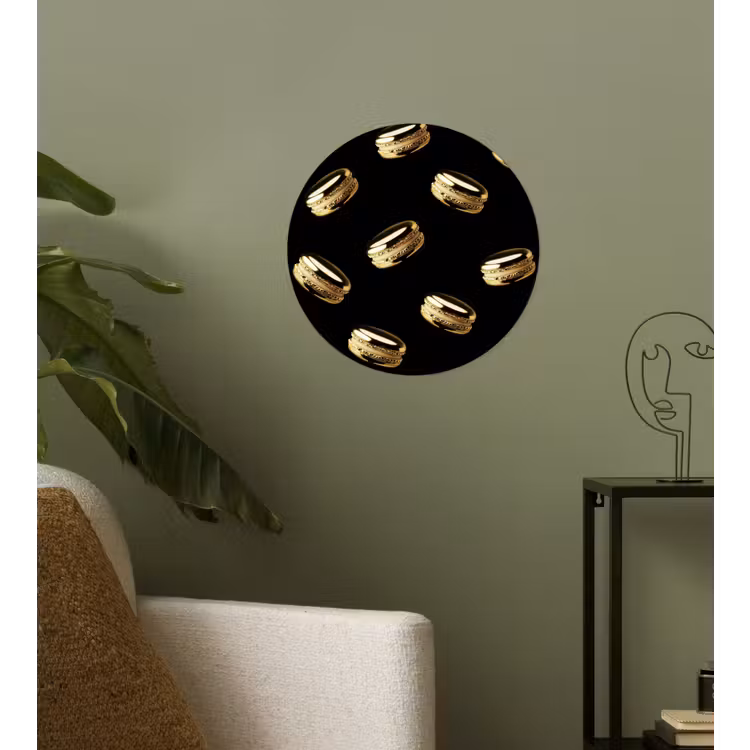 Behangcirkel - Macarons - Patroon - Goud - Zwart — 3