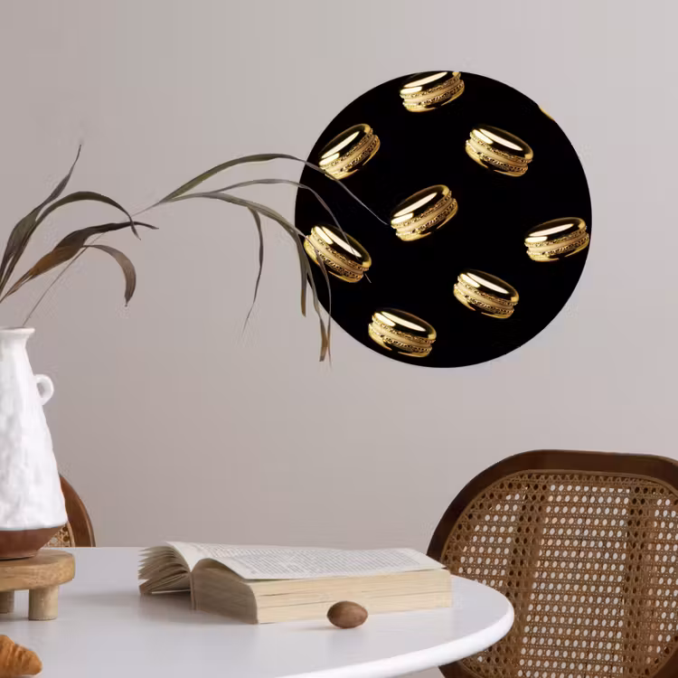 Behangcirkel - Macarons - Patroon - Goud - Zwart — 4