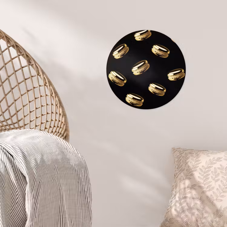 Behangcirkel - Macarons - Patroon - Goud - Zwart — 5