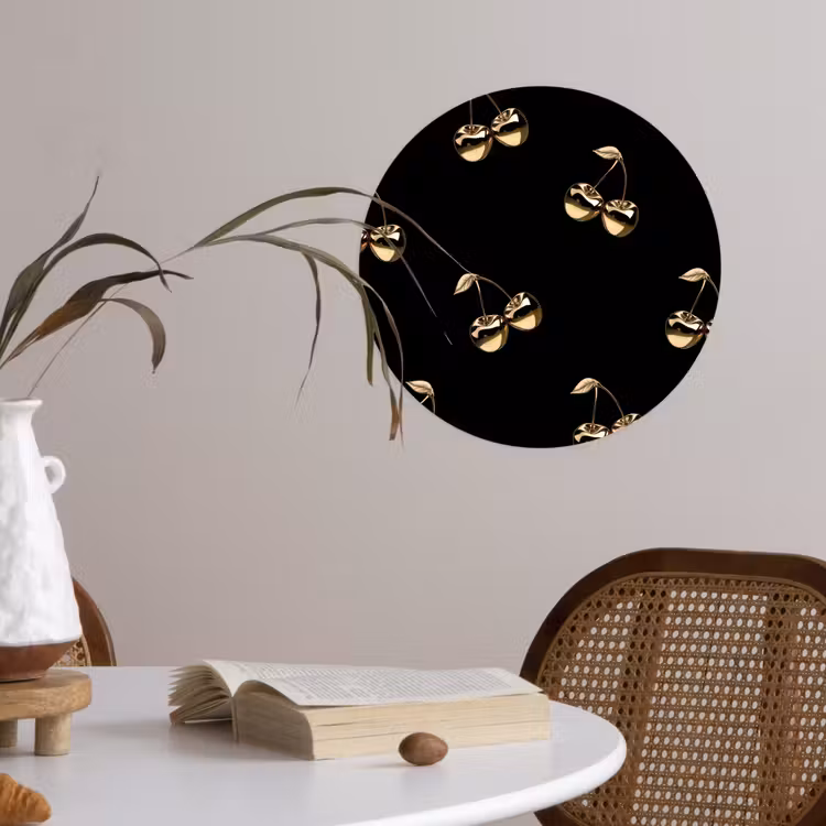 Behangcirkel - Patroon - Kersen - Goud - Chrome — 4