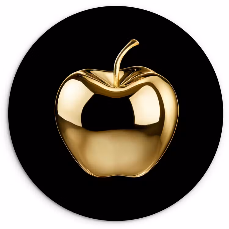 Muurcirkel - Appel - Goud - Chrome - Zwart — 1