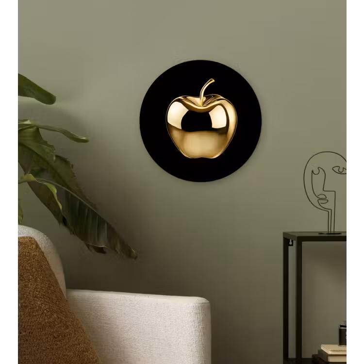 Muurcirkel - Appel - Goud - Chrome - Zwart — 3