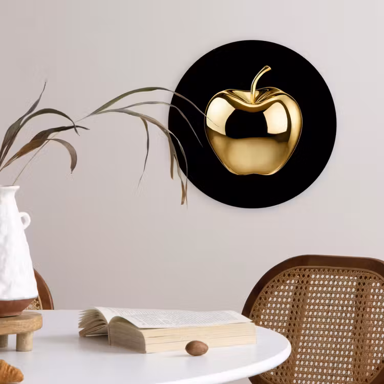 Muurcirkel - Appel - Goud - Chrome - Zwart — 4