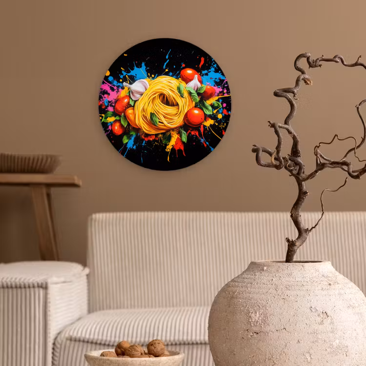 Muurcirkel - Spaghetti - Graffiti - Verf - Kleurrijk - Eten - Modern — 2