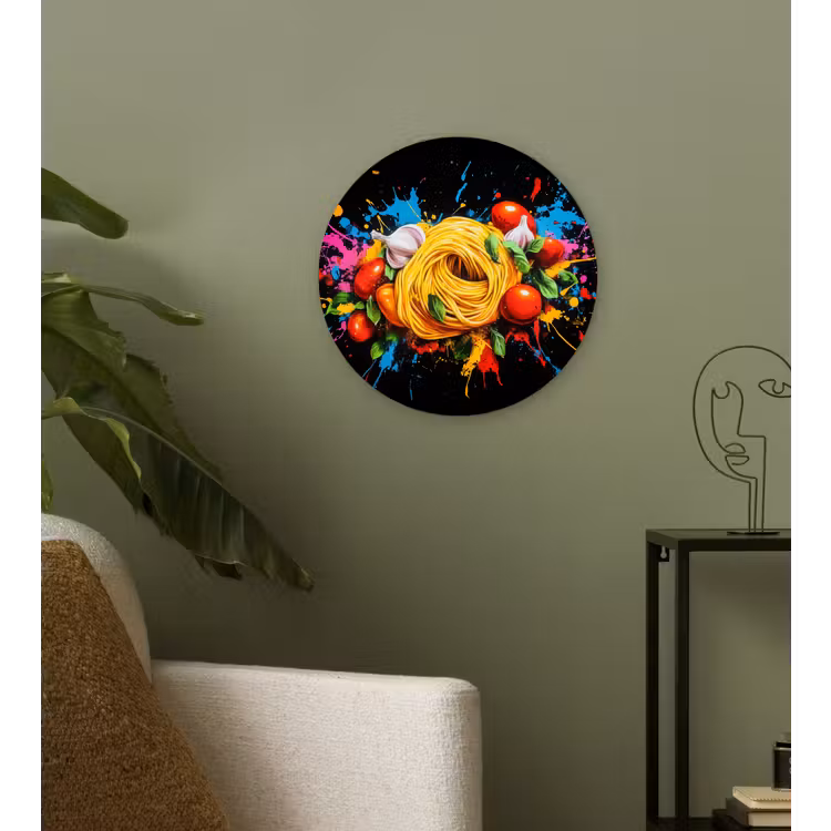Muurcirkel - Spaghetti - Graffiti - Verf - Kleurrijk - Eten - Modern — 3