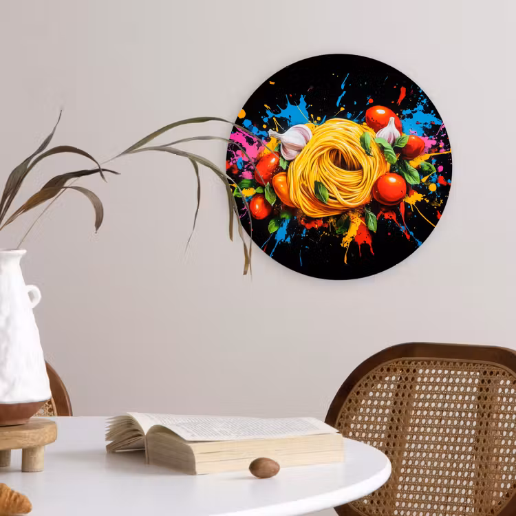 Muurcirkel - Spaghetti - Graffiti - Verf - Kleurrijk - Eten - Modern — 4