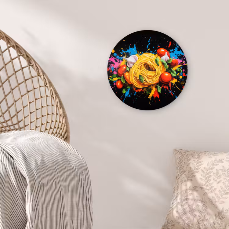 Muurcirkel - Spaghetti - Graffiti - Verf - Kleurrijk - Eten - Modern — 5