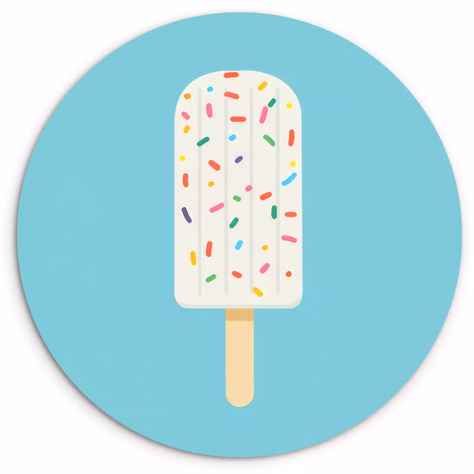 Muurcirkel - Ijsje - Stokje - Sprinkles - Lichtblauw — 1