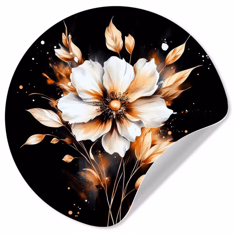 Behangcirkel - Bloem - Verf - Goud - Graffiti - Modern — 1