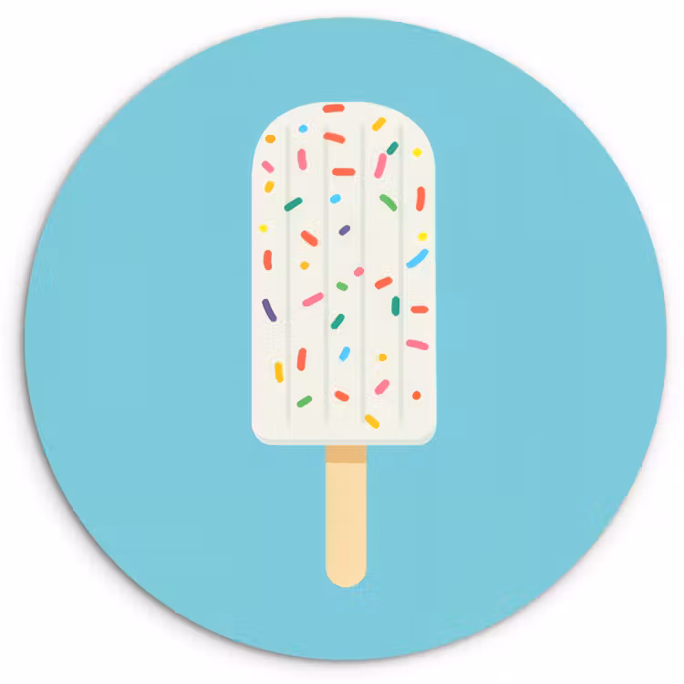 Muurcirkel - Ijsje - Stokje - Sprinkles - Lichtblauw — 1