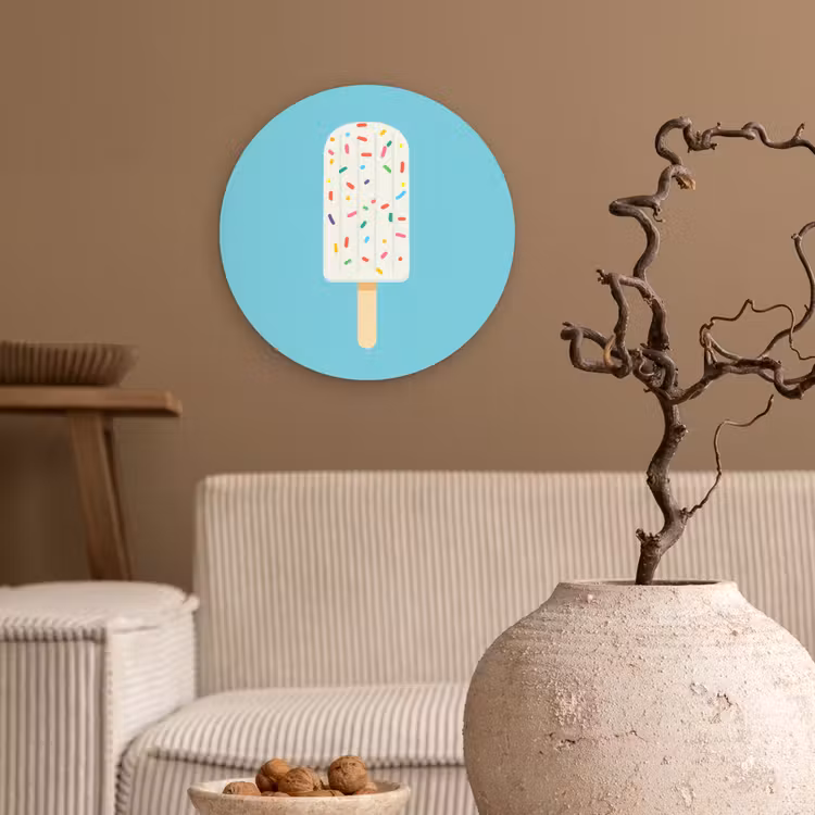 Muurcirkel - Ijsje - Stokje - Sprinkles - Lichtblauw — 2