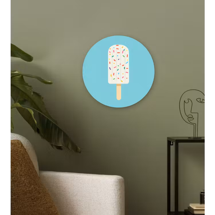 Muurcirkel - Ijsje - Stokje - Sprinkles - Lichtblauw — 3