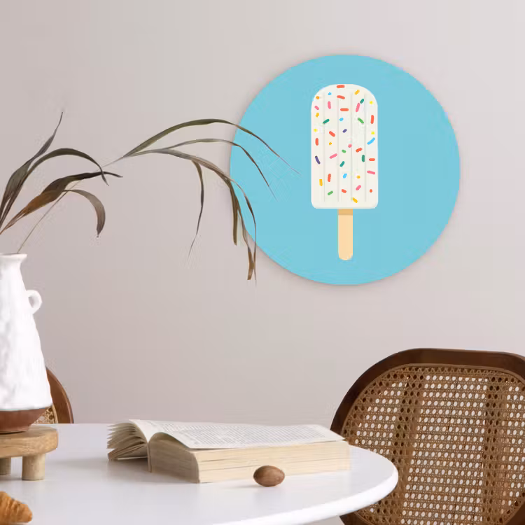 Muurcirkel - Ijsje - Stokje - Sprinkles - Lichtblauw — 4