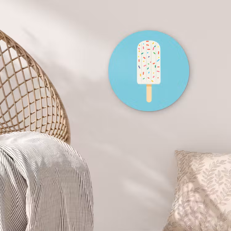 Muurcirkel - Ijsje - Stokje - Sprinkles - Lichtblauw — 5