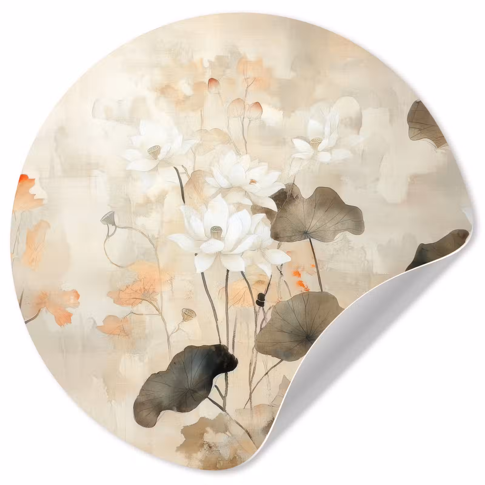 Behangcirkel - Bloemen - Japandi - Wabi sabi — 1