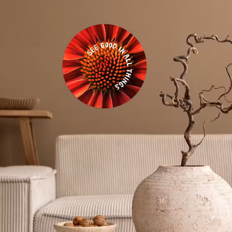Behangcirkel - Close up - Bloem - Quote - Rood — 2