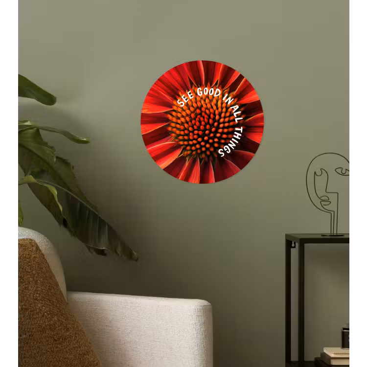 Behangcirkel - Close up - Bloem - Quote - Rood — 3