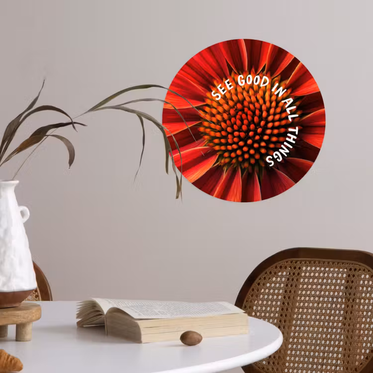 Behangcirkel - Close up - Bloem - Quote - Rood — 4