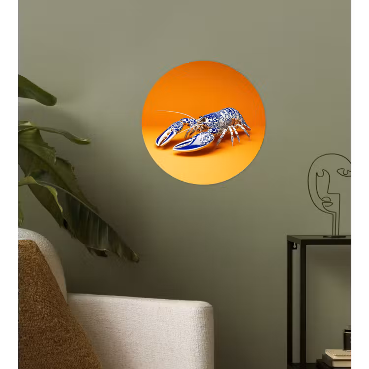 Behangcirkel - Kreeft - Delftsblauw - Schild - Stoer - Oranje — 3