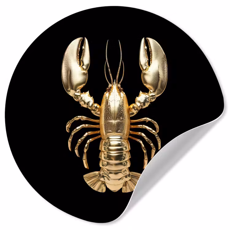 Behangcirkel - Kreeft - Goud - Textuur - Zwart — 1