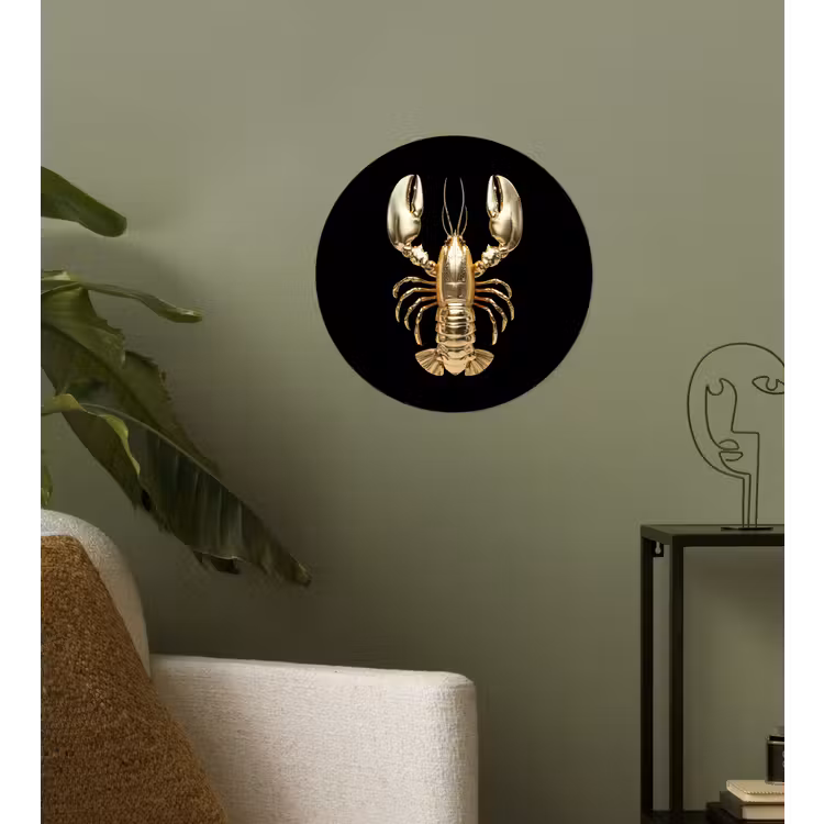 Behangcirkel - Kreeft - Goud - Textuur - Zwart — 3