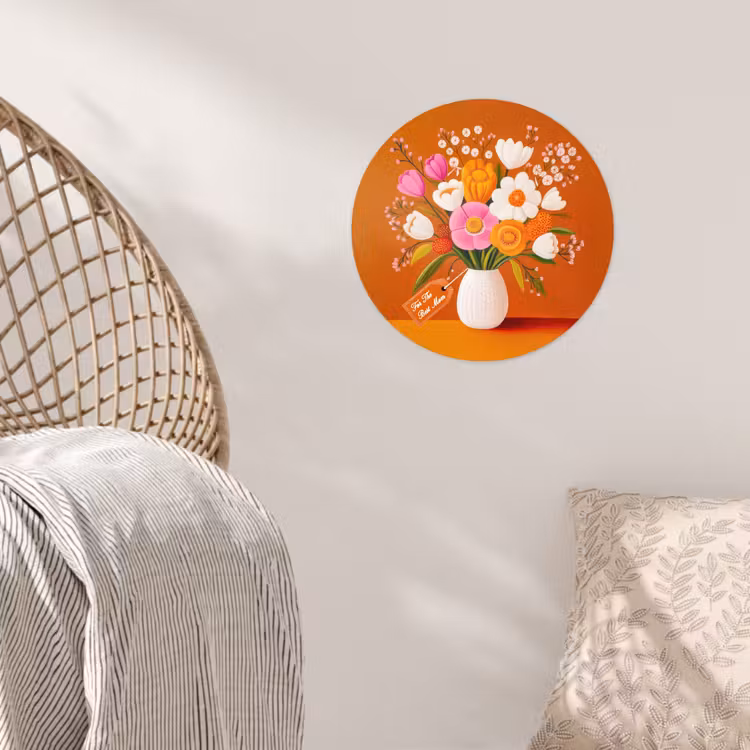 Behangcirkel - Vaas - Bloemen - Oranje — 5