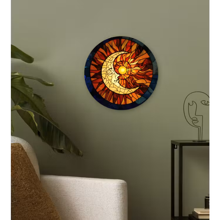 Muurcirkel - Mozaïek - Glas - Maan - Donkerblauw — 3