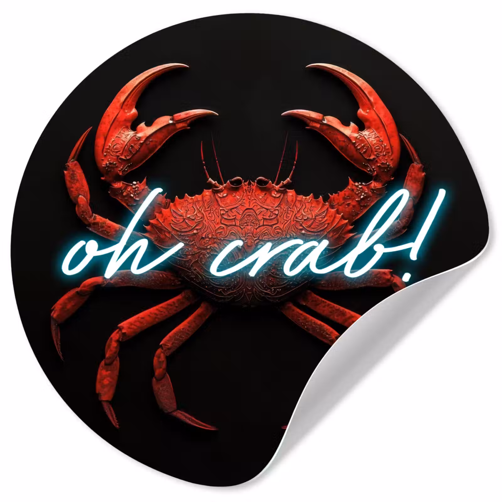 Behangcirkel - Krab - Rood - Neon - Quote — 1