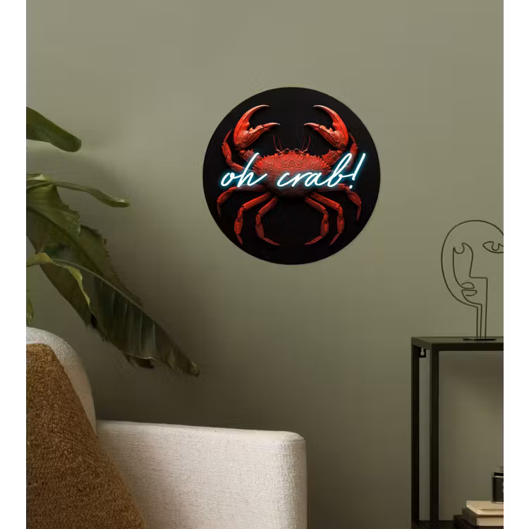 Behangcirkel - Krab - Rood - Neon - Quote — 3
