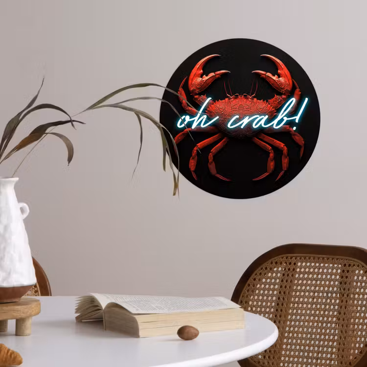 Behangcirkel - Krab - Rood - Neon - Quote — 4