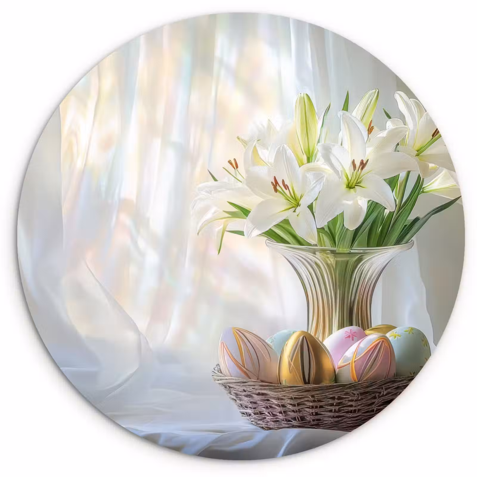 Muurcirkel - Vaas - Eieren - Bloemen — 1