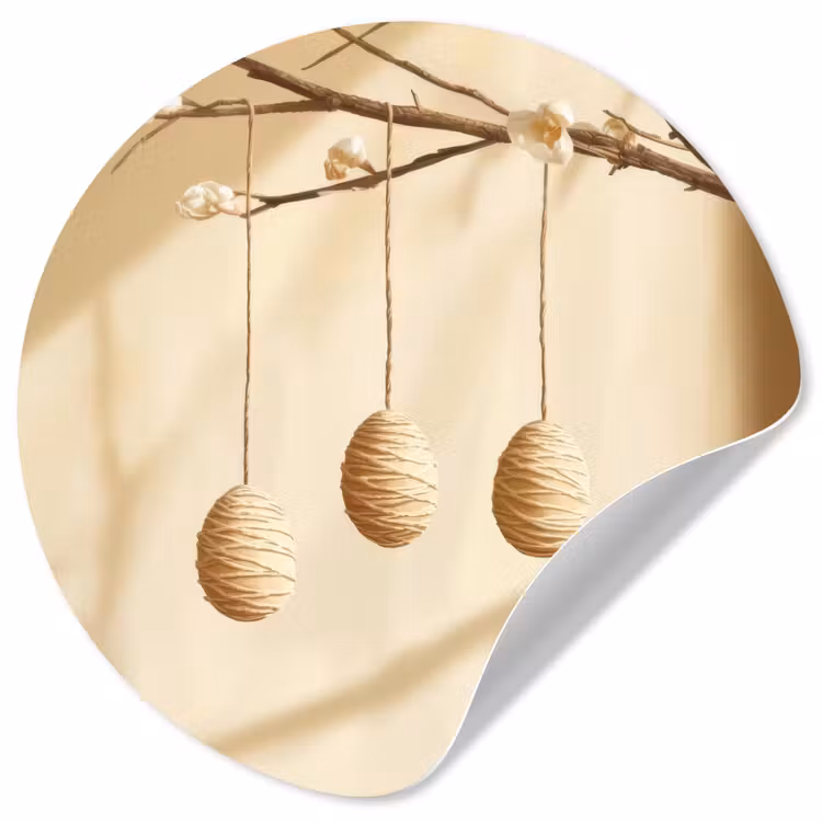 Behangcirkel - Beige - Paastak - Eieren — 1