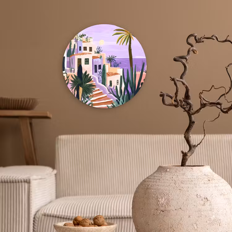 Muurcirkel - Huizen - Minimalistisch - Palmbomen - Kust — 2