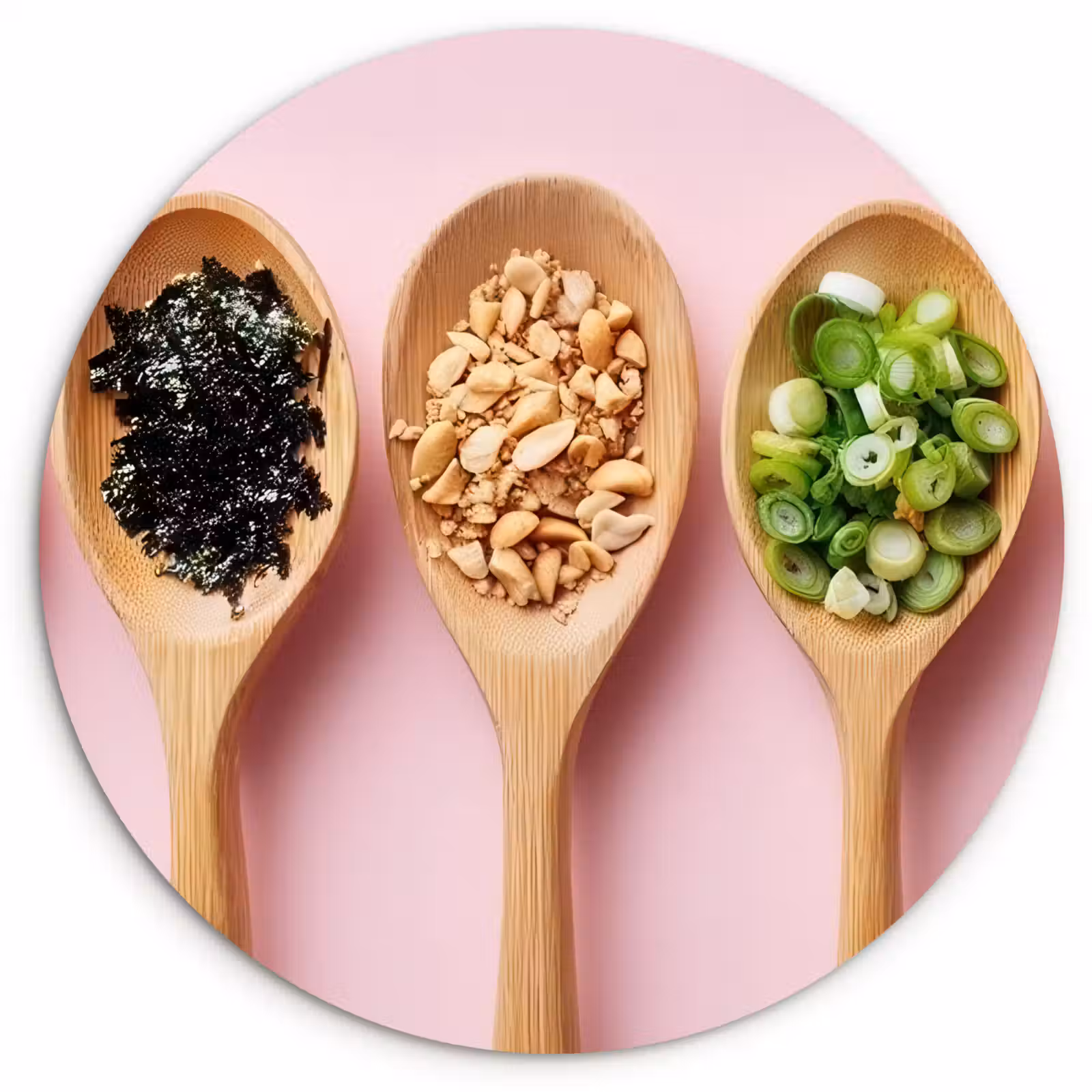 Muurcirkel - Ingrediënten - Lepels - Hout - Roze — 1