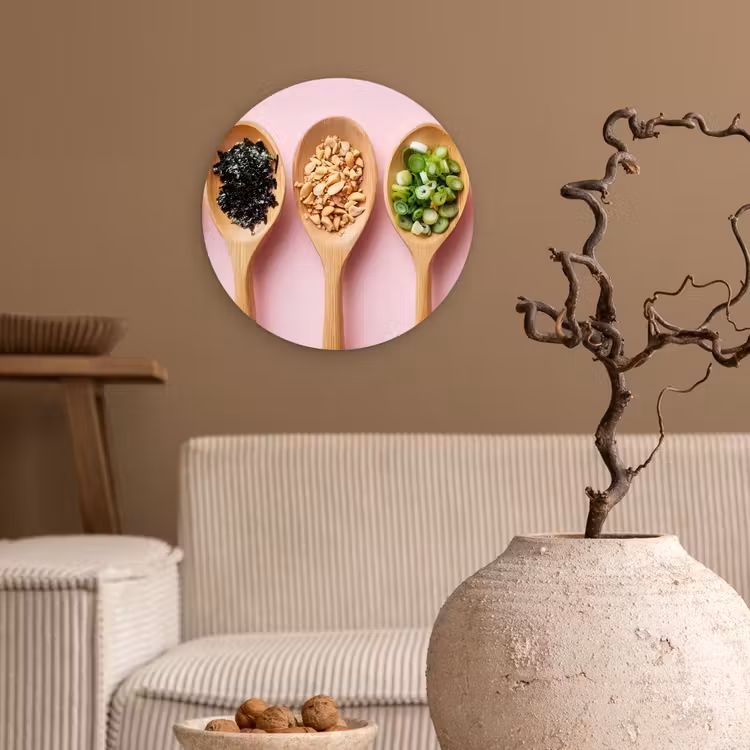 Muurcirkel - Ingrediënten - Lepels - Hout - Roze — 2
