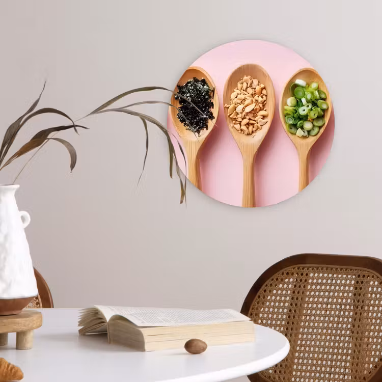 Muurcirkel - Ingrediënten - Lepels - Hout - Roze — 4
