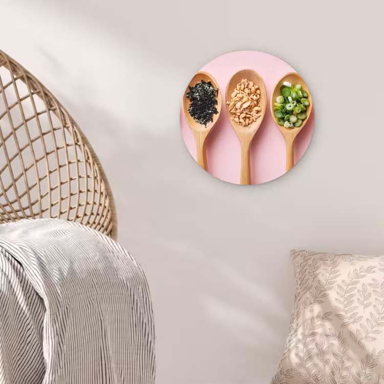 Muurcirkel - Ingrediënten - Lepels - Hout - Roze — 5