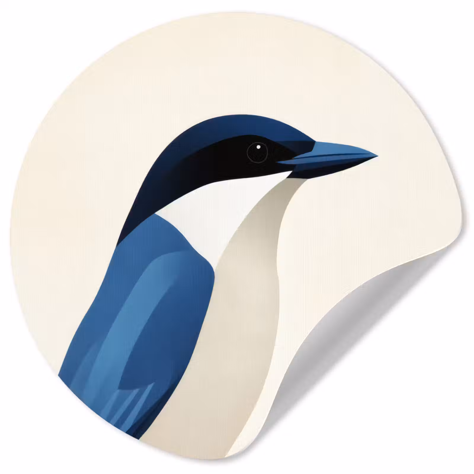 Behangcirkel - Illustratie - Blauw - Vogel — 1