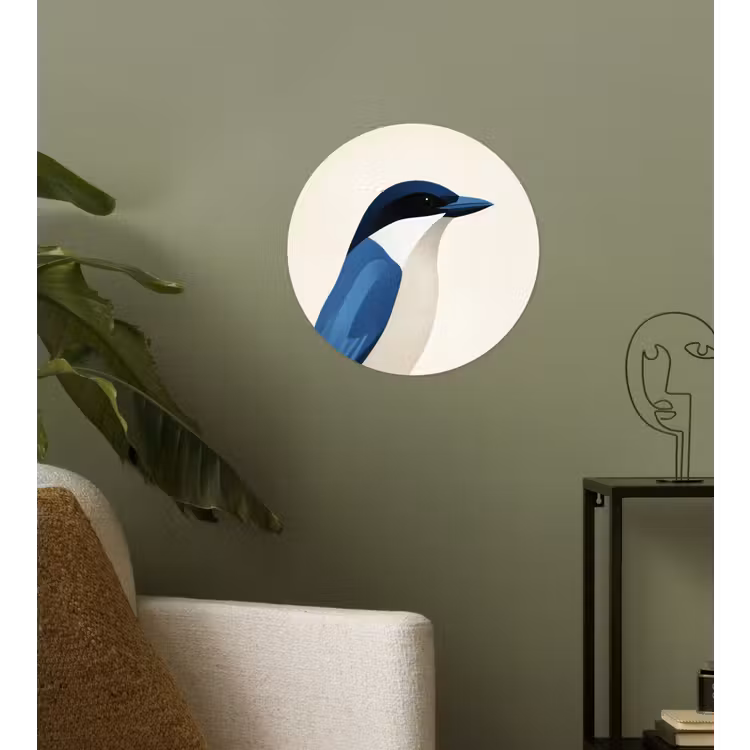 Behangcirkel - Illustratie - Blauw - Vogel — 3