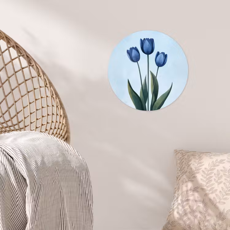 Behangcirkel - Tulpen - Blauw - Bladeren — 5