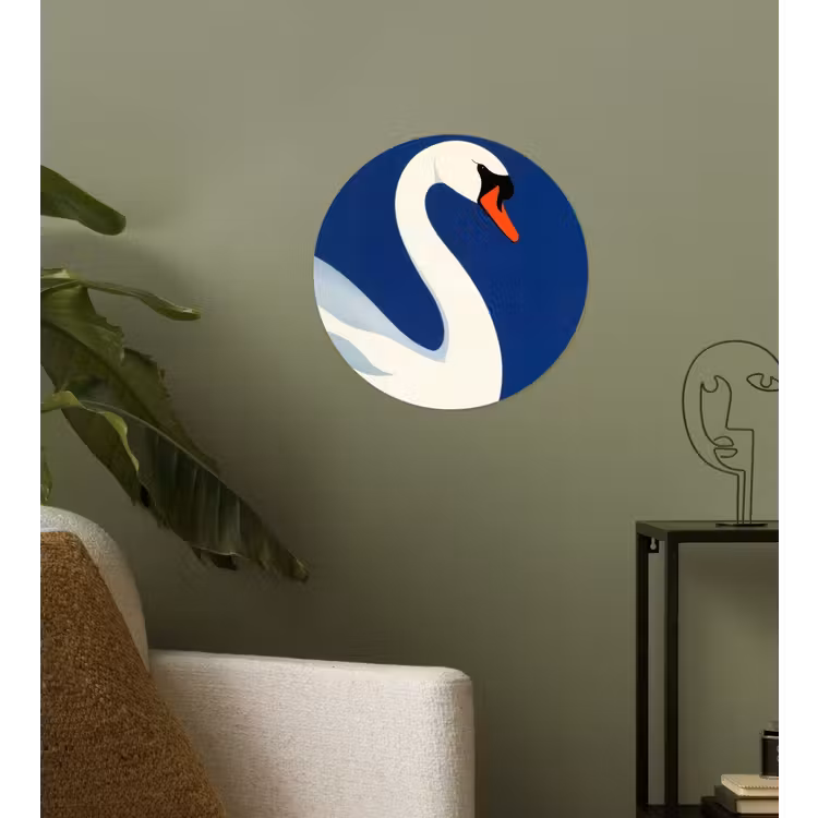 Behangcirkel - Zwaan - Wit - Snavel - Illustratie — 3