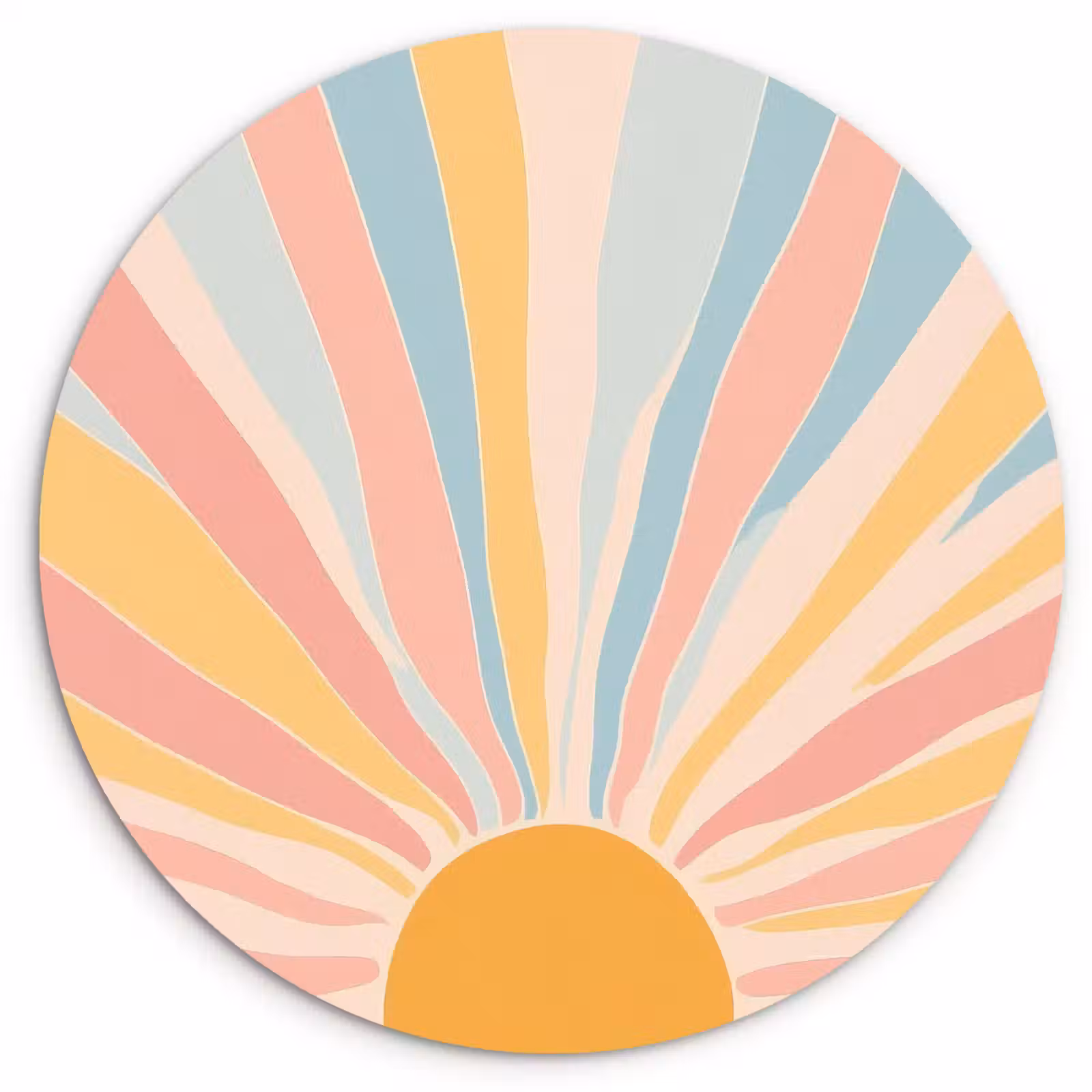 Muurcirkel - Illustratie - Zon - Pastelkleuren — 1
